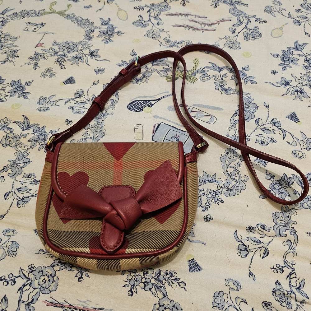 Burberry Red and Tan Messenger Bag